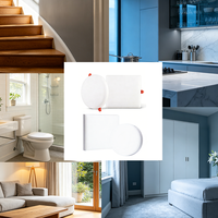 Plafonnier LED modulaire IP44 sans cadre pour salle à manger, 3 températures de couleur, dimmable, AC110V-220V, 9W-48W, encastré plat