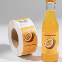 Étiquettes adhésives en vinyle imprimées sur mesure, résistantes à l'eau, aux rayures et aux UV, avec logo personnalisé, forme découpée pour jus de fruits