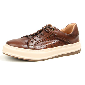 Baskets décontractées rétro pour hommes en cuir de cheval, à lacets, respirantes, motif à pois, style jeune pour la marche - Product Image 1