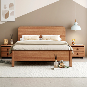 Cama de Plataforma de Madera Maciza de Alta Calidad, Estilo Moderno y Minimalista, para Dormitorio - Product Image 1