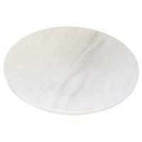 Plateau de table rond moderne personnalisé en pierre frittée blanche pour tables de restaurant en plein air