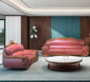 โซฟาหนังวัวแท้ชั้นหนึ่งสไตล์จีนสมัยใหม่ ชุดโซฟาหนังยูจินวูด วิลล่าหรูหรา โซฟาไม้เนื้อแข็งหุ้มหนัง - Product Image 4