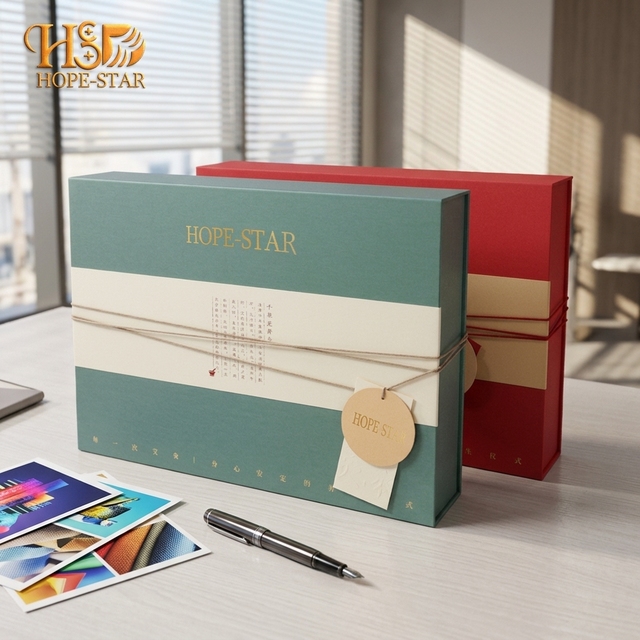 Wholesale Custom Digital Printed Luxury Rigid Gift Box with Film Lamination Ribbon Tag for Wellness Moxibustion Set Packaging