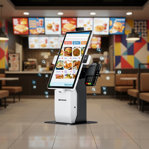Kiosque de commande alimentaire automatique tactile 21,5 23,6 27'' Totem pour KFC/<span class=keywords><strong>McDonald</strong></span>'s/Restaurant - Machine de paiement et de commande en libre-service - Product Image 2