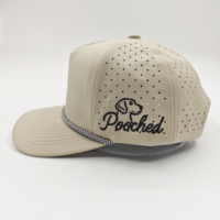 Nuevo Diseño, Gorras de Béisbol Unisex con Logotipo Metálico Bordado en 3D, Corte Láser Perforado, Ajustables, Impermeables, de 6 Paneles, Dobby Argyle