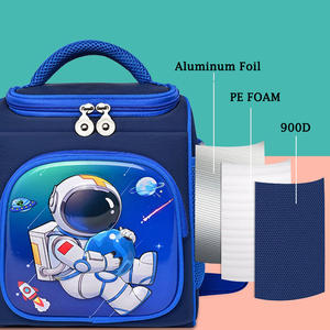 Cartoon Design Kids Student 900D oxford Thermal Insulation <strong>Cooler</strong> Lunch Bag for Boys With Side Bottle Pocket - Product Image 3