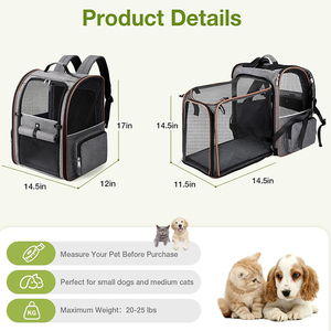 Expandable <b>Cat</b> Carriers <b>Backpack</b> for Small Medium Dogs Travel Hiking Walking Breathable Pet Carrying Bag Carriers <b>Backpack</b> - Product Image 3