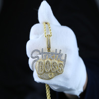 Collier pour homme avec pendentif lettre de style nouveau, entièrement pavé de diamants, chaîne en bambou, en cuivre, pour le commerce extérieur AliExpress