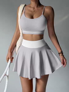 Conjunto Deportivo de Yoga con Sujetador Deportivo y Falda de Tenis de Cintura Alta, Ropa Deportiva para Correr, Vestido de Golf, Falda de Tenis Plisada - Product Image 5