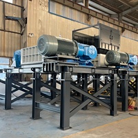 Broyeur industriel à double arbre pour le recyclage des déchets solides et des barils et bouteilles en plastique HDPE