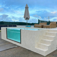 Kit de Piscina de Fibra de Vidrio de Fácil Instalación, Protección UV para Diversión Familiar, Diseño Ecológico para Espacios Exteriores, Piscina de Fibra de Vidrio Estilo Resort