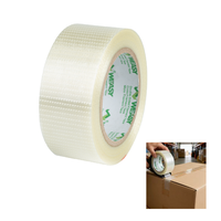 Ruban adhésif en fibre de verre à filament croisé enduit d'un seul côté, pour fixations industrielles, tapis et revêtements de sol en PVC