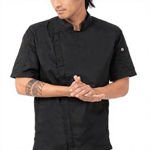 Chaqueta de Chef Unisex de Manga Corta con Cierre de Broches, Tejido de Poliéster/Algodón Transpirable, Uniforme para Restaurante y Bar - Product Image 5