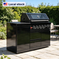 Ensemble de cuisine extérieure modulaire en acier inoxydable 304 respectueux de l'environnement, station de barbecue, îlot avec tiroir