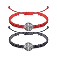 Bracelet en cordon ciré ajustable tissé à la main MOYAMIYA, avec la Vierge Marie, cadeau, bijoux, bracelets unisexes