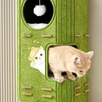 Arbre à chat classique et moderne, design Noël et Halloween, grand, durable, avec griffoir en feutre, maison pour chat en carton, luxe