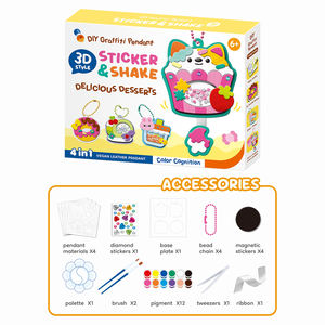 Los Más Vendidos: Pegatinas DIY y Juguete de Pintura Serie Postres 4 en 1, Colgante de Cuero Vegano, Pegatina 3D <span class=keywords><strong>para</strong></span> Nevera y Mochila Escolar - Product Image 4