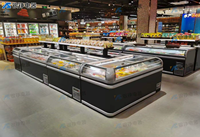Lemari Pendingin Minuman Komersial untuk Supermarket, Sistem Pendinginan Langsung, Lampu LED, Suhu -15 Derajat Celcius