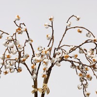Kunstmatige vruchten Sapium Sebiferum kleine Ginkgo takje gedroogde kunstbloem witte Coix zaadvrucht voor buitengebruik op festivals