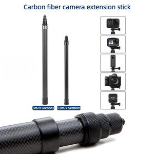 Monopode extensible en fibre de carbone <span class=keywords><strong>3M</strong></span>, édition étendue, bâton de selfie invisible pour Insta360 X3 X2, pour <span class=keywords><strong>Go</strong></span> <span class=keywords><strong>Pro</strong></span> 9 10 11 12, trépied - Product Image 2