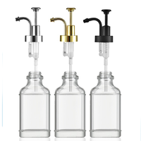 Vente en gros de distributeurs de sirop à café multifonctionnels transparents de 500 ml (16,9 oz) avec pompe en verre, emballage personnalisé
