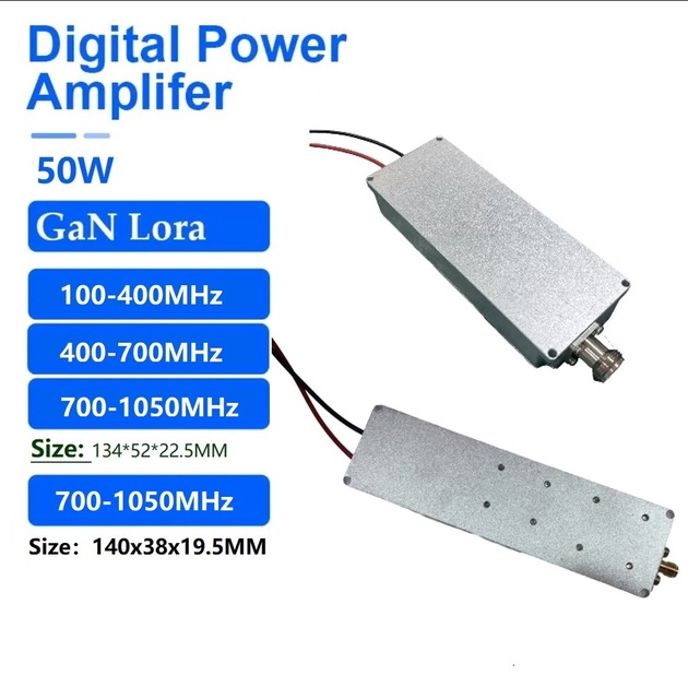 50W GaN  RF Power Amplifier Module Anti-Lora FPV  System 100-400 400-700 700-1050Mhz Signal Amplifier Remote Control