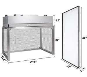 Aluminio portátil libre de polvo 99.99% HEPA H14 H13 flujo de aire laminar gabinete campaña flowhood banco de limpieza con unidad de filtro de ventilador FFU - Product Image 4