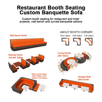 Mobilier de restaurant moderne en bois et cuir, banquette de salon, table et chaise pour café commercial, idéal pour projets hôteliers