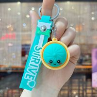 Porte-clés anti-stress souple en silicone, motif dumpling, impression typographique, jouet portable pour soulager l'anxiété