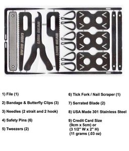 Cuối cùng Survival gói thẻ tín dụng Kích thước ngoài trời Survival công cụ thẻ phù hợp với ví của bạn - Product Image 5