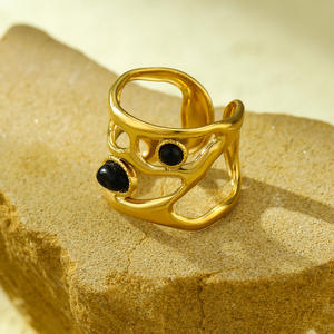 ดีไซน์ใหม่ข้ามพรมแดน สไตล์ยุโรปและอเมริกา ดีไซน์เฉพาะกลุ่ม หรูหราเบาๆ สีโมแอนเดลลี แบบเปิด แหวนไม่ซีดจาง - Product Image 4