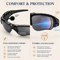 Lentes de Sol Inteligentes con Audio, Llamadas HD, Reproducción de Música, Lentes con Bloqueo de Luz Azul para Deportes al Aire Libre, Lentes Inteligentes con IA