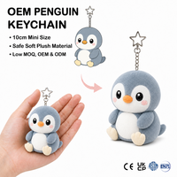 Porte-clés pingouin en peluche personnalisé 10 cm, mini breloque mignonne pour sac, oiseau marin en peluche, rembourré en coton PP, brodé