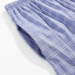 Set Pigiama <span class=keywords><strong>Uomo</strong></span> Lijia Premium 100% Cotone 3-in-1, Abbigliamento Casual da Casa con Pantaloni a Quadri, Traspirante, Taglie L-4XL, Loungewear Estivo - Product Image 6