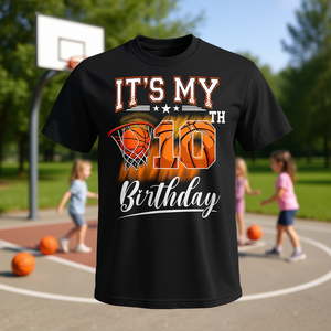 Camiseta con temática de baloncesto de mi 10.º cumpleaños para niños de 10 años - Product Image 3
