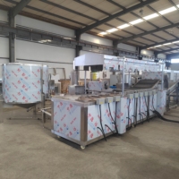 Ligne de production de chips de pommes de terre entièrement automatique en acier inoxydable avec mélangeur et friteuse, machine industrielle à haute productivité