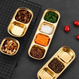 Plat de service rectangulaire coréen en acier inoxydable pour sauces, assiette à chili, bol à sauce soja, plat à <span class=keywords><strong>vinaigre</strong></span> pour fondue et barbecue - Product Image 3