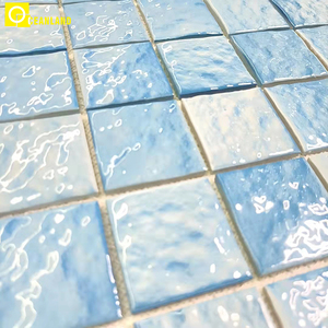 Mosaico <span class=keywords><strong>de</strong></span> cerámica <span class=keywords><strong>de</strong></span> grosor azul para piscina - Product Image 1