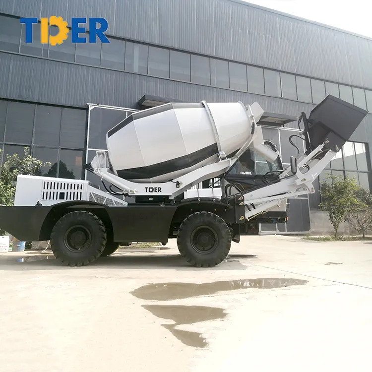 TDER diesel betoneira máquina 2.5cbm betoneira cimento caminhão concreto com câmera retrovisor ESCAPE HAMMER