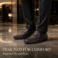 Mocassins pour hommes en cuir de vache véritable, souples et pliables, chaussures de conduite avec détails métalliques, mocassins à enfiler décontractés RADOLFA personnalisables