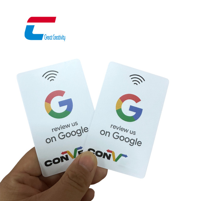Custom Printing Programmable QR Code RFID Hotel Membership Social Media Waterproof Plastic PVC NFC Cards Google Review Play Card