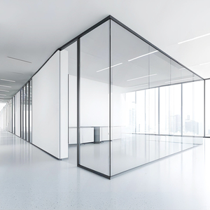 Système de cloison en verre sans cadre-Panneaux de cloison de bureau mobiles modulaires Conception moderne Installation facile de 12mm d'épaisseur - Product Image 6