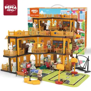 कोआला डायरी होलसेल डॉल हाउस मिनिएचर प्रिटेंड प्ले प्लास्टिक हाउस बच्चों के लिए DIY डॉल विला हाउस मॉडल खिलौना बच्चों के लिए