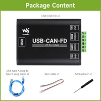 USB-B Waveshare Kartu Antarmuka Komunikasi Bus Penganalisis Data CAN FD Kelas Industri Adaptor USB B630 Tegangan Operasi 5V