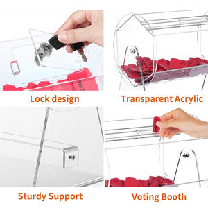 Caja de <span class=keywords><strong>Sorteo</strong></span> <span class=keywords><strong>Giratoria</strong></span> de Acrílico Transparente Personalizada con Ruedas, Puerta con Cerradura y Asa, Tambor de Lotería a Medida - Product Image 2