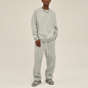 HD044 all'ingrosso pesante 350 gsm oversize personalizzato felpe con cappuccio da uomo girocollo felpa e joggers set - Product Image 1