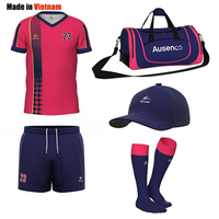 Seragam Jersey Tim Sepak Bola Musim Panas Lengan Pendek Cetak Sublimasi 100% Poliester, Bernapas, Cepat Kering, dan Dapat Dipersonalisasi