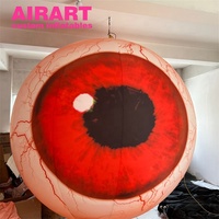 2025 Halloween Festival Suspendre Gonflable Red Eye Ball, Gonflable Red Eyes Ballon Décorations