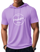 T-shirts à capuche personnalisés pour hommes, en polyester et élasthanne, à séchage rapide, légers, avec impression sérigraphique