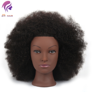 Cabeza <span class=keywords><strong>de</strong></span> Maniquí <span class=keywords><strong>de</strong></span> entrenamiento afro, pelo real 100% africano profesional, muñeca realista negra para práctica <span class=keywords><strong>de</strong></span> trenzado <span class=keywords><strong>de</strong></span> peluquero - Product Image 2